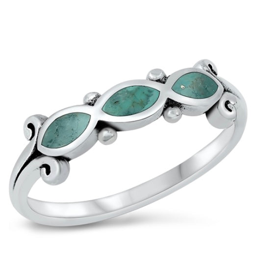 Bali - Multi Stone Turquoise .925 Sterling Silver Ring