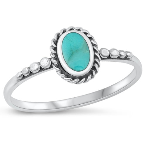 Bali - Bali Band Oval Turquoise .925 Sterling Silver