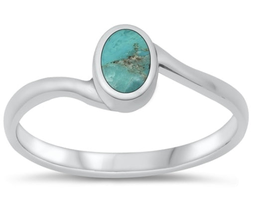 Classic - Oblong Turquoise .925 Sterling Silver Ring