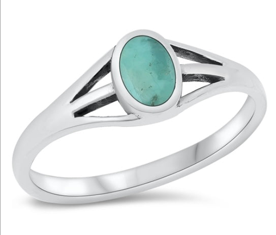 Classic - Oval Turqouise .925 Sterling Silver Ring