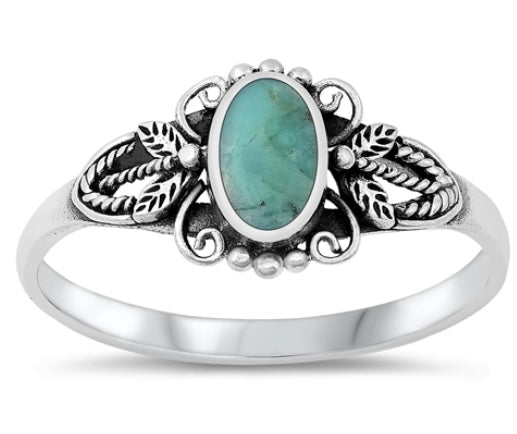 Bali style - Dragon Fly Turquoise .925 Sterling Silver Ring